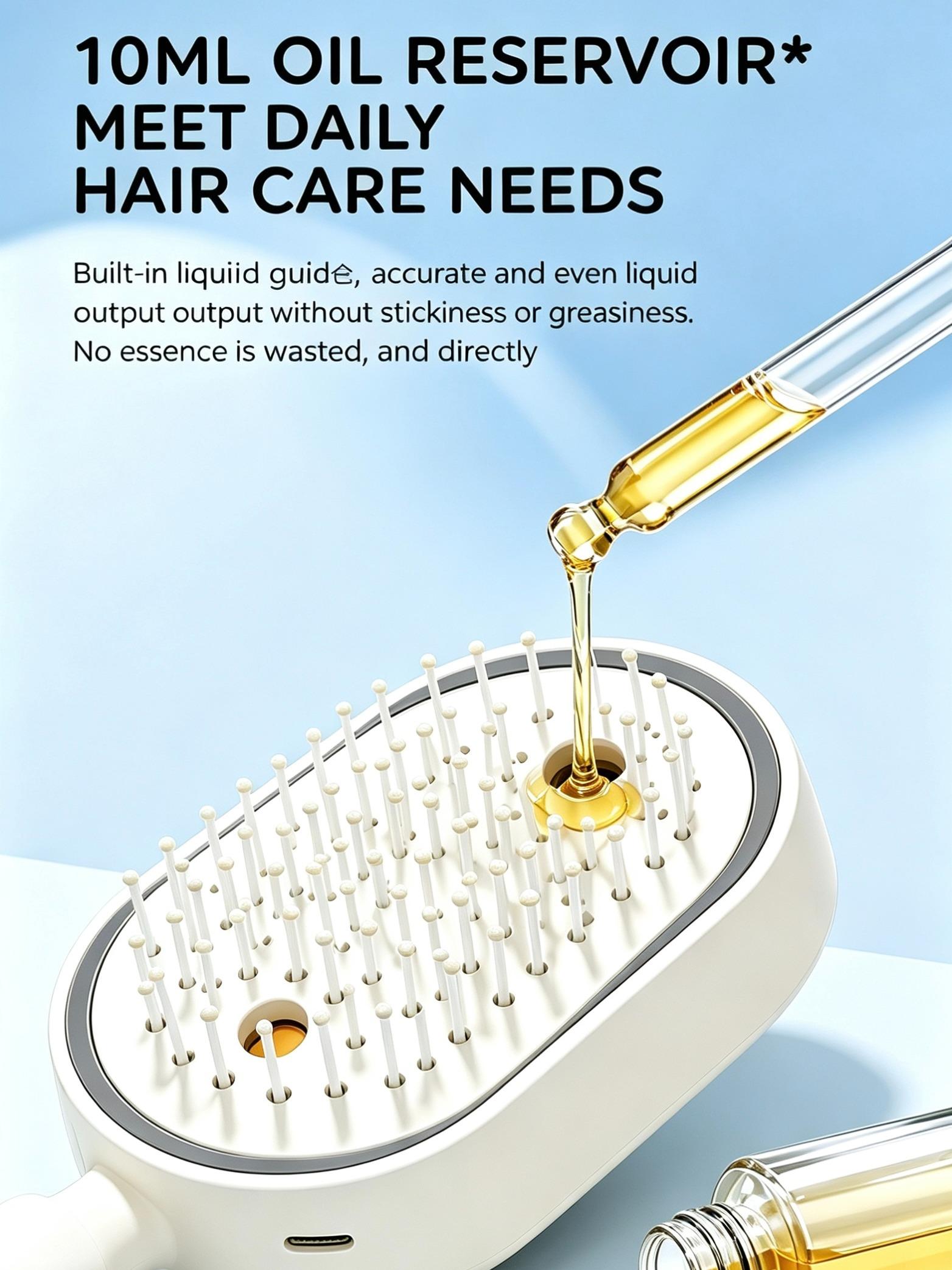 Self-Cleaning Anti-Tangle Spray Air Cushion Hair Comb, Anti-Static Mist, Essential Oil Aromatherapy, Volumize as You Comb (Home Supplies, Party Bags & Gifts)