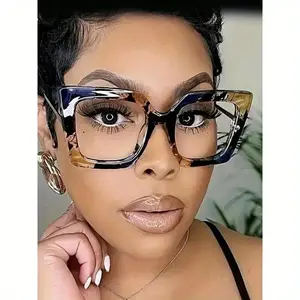 Simple Summer 2026 New Trendy Eyeglasses for Everyday Use, Matching Casual Large Size Cat Eye Frame Fashion Glasses, Travel Fashion Accessories for Women and Men