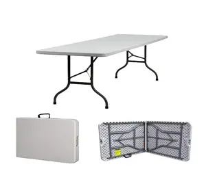 Rectangular Folding Banquet Table – Durable Plastic Top with Steel Legs for Events