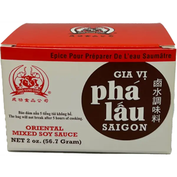 Sing Kung Mixed Hot Pot Seasoning Bag, 2oz Ambient Cupboard Staple, Authentic Salty & Savory Cooking Spice with Anise Star