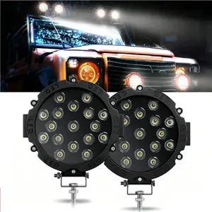 7 in 51W Flood Spot Combo LED Work Light Pods (2 Packs), 2500 Lumens Aluminum Alloy Car Driving Lamps, 12-24V Car Accessories LED Lights Fit 12v/24v Vehicle Lighting Parts
