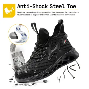 Steel Toe Work Shoes for Men Women LightweightComfortable Industrial & Construction Work Safety Sneakers