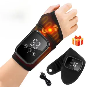 Wireless wrist heating pad, electric hand massage wristband, 3 heating modes, adjustable heating temperature, 3 vibration modes, hand relaxer, perfect holiday gift choice.