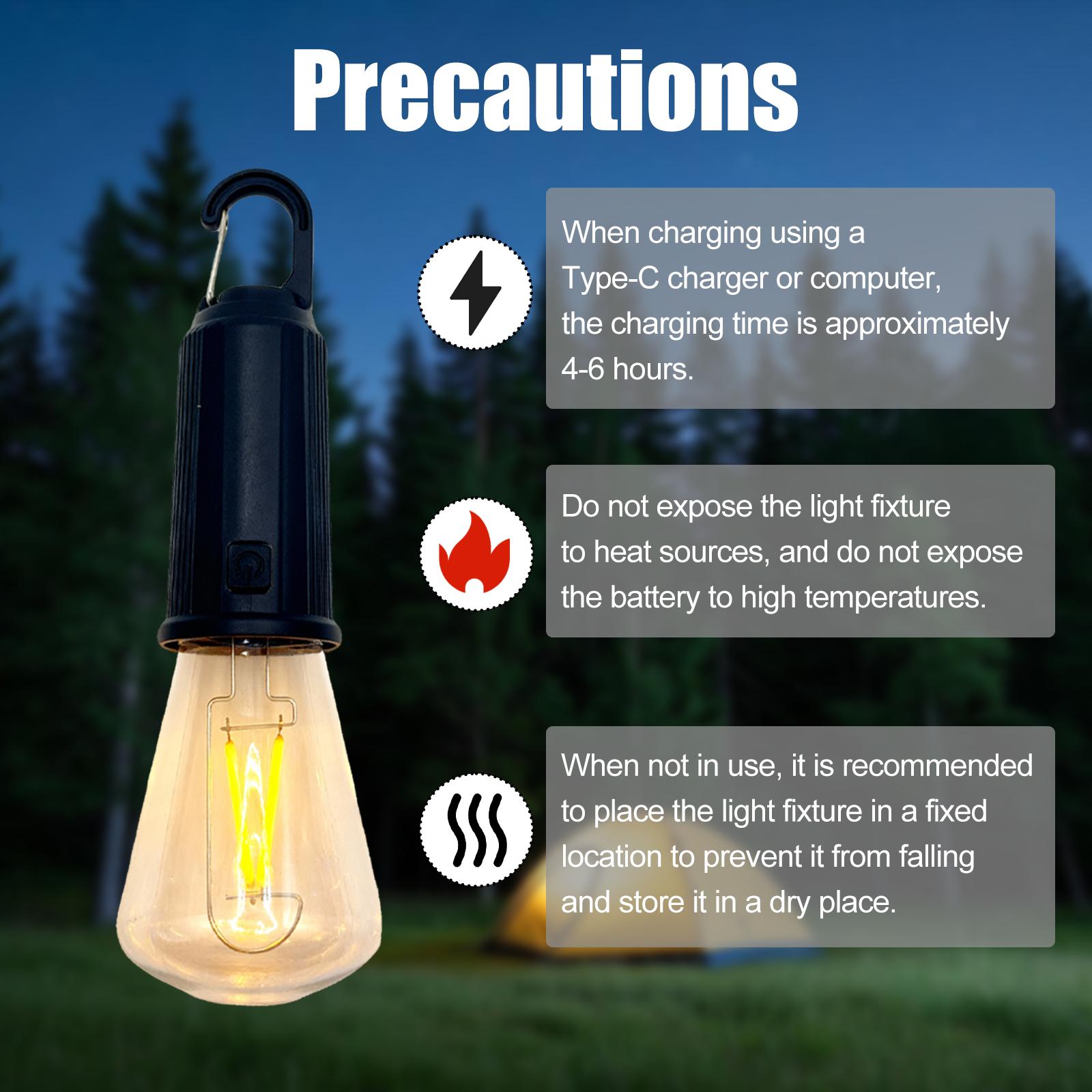Solar LED Camping Lantern, USB Rechargeable Tent Light with Hook Clip, 3 Lighting Modes Portable Hanging Light for Camping, Hiking, Fishing, Power Outage and Emergency Use