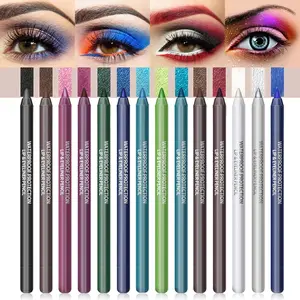 14 Colors Eyeliner Pen Colorful Set, Pearl Eyeliner Kit Metallic Eyeshadow Pencil Matte Glitter Colored Eye-Liner, Long Lasting Professional Eye Makeup Set Colorful Eyeliner Eye Color for Women