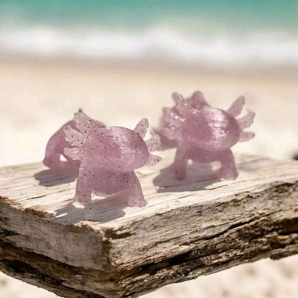 Translucent Glittery Axolotl Earrings