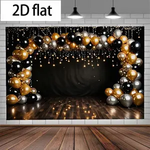 Elegant Gold Silver Christmas Balloon Arch Background Banner, Perfect Party Decoration, Home Activities, Birthday Backdrop, Party Decorations Banners, Party Supplies