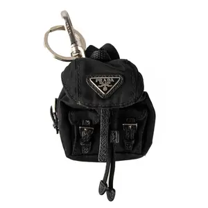 Pre-owned PRADA nylon Bag Accessories Black Backpack Charm P26021829