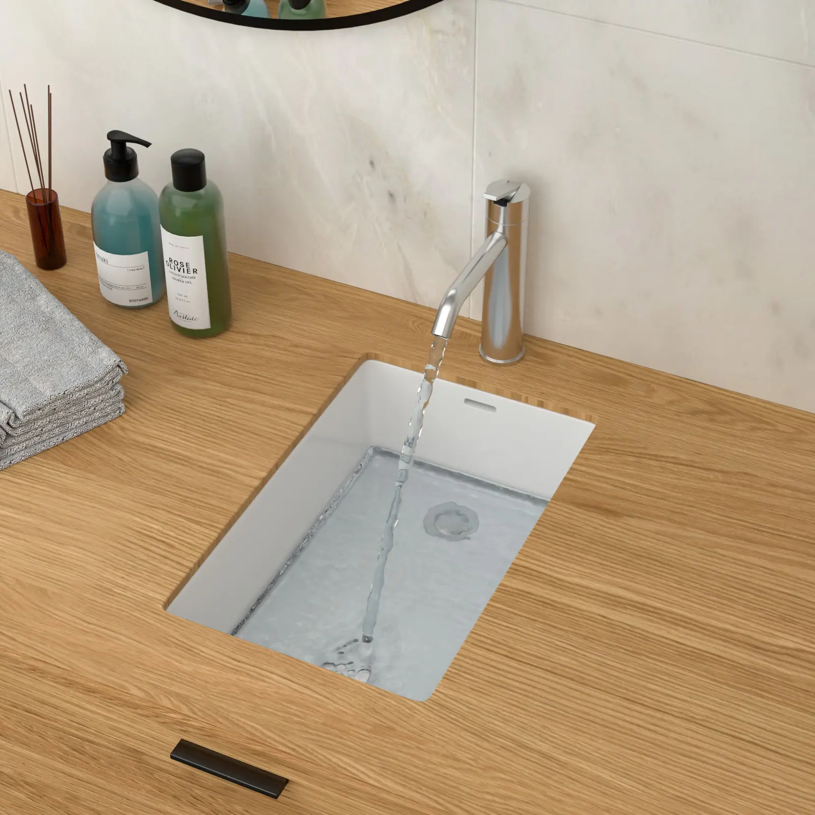 13.75 x 20.25 Inch White Ceramic Vertical Undermount Bathroom Sink with Overflow, Rectangular Vanity Basin for Bathroom Countertop, Modern Glossy Finish, Single Bowl Lavatory Sink for Home Remodel, Home Furniture and Household Product Search