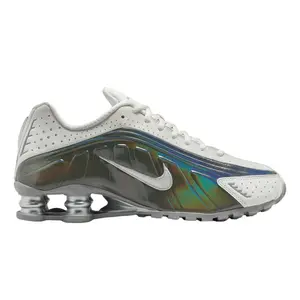 Nike Shox R4 White Iridescent IB7703-100 Women's Fashion Shoes New