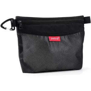pack all Water-Resistant Material Zipper Pouch, Mesh Zipper Bags for Storage, Travel, Office (Black, Small)