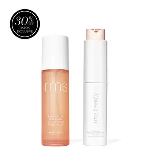 RMS Beauty Prep + Set Duo Hydrating Makeup Radiant Flawless Hyaluronic Retinol Moisturizer Nourishing Formula. A primer and setting mist duo to prep and set makeup for all-day wear. Nourish and hydrate your skin for a radiant, flawless makeup look. 