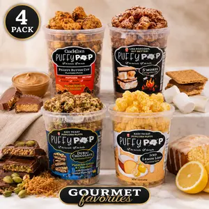 Gourmet Favorites Bundle - 4 Pack of Puffy Pop Popcorn Puffs