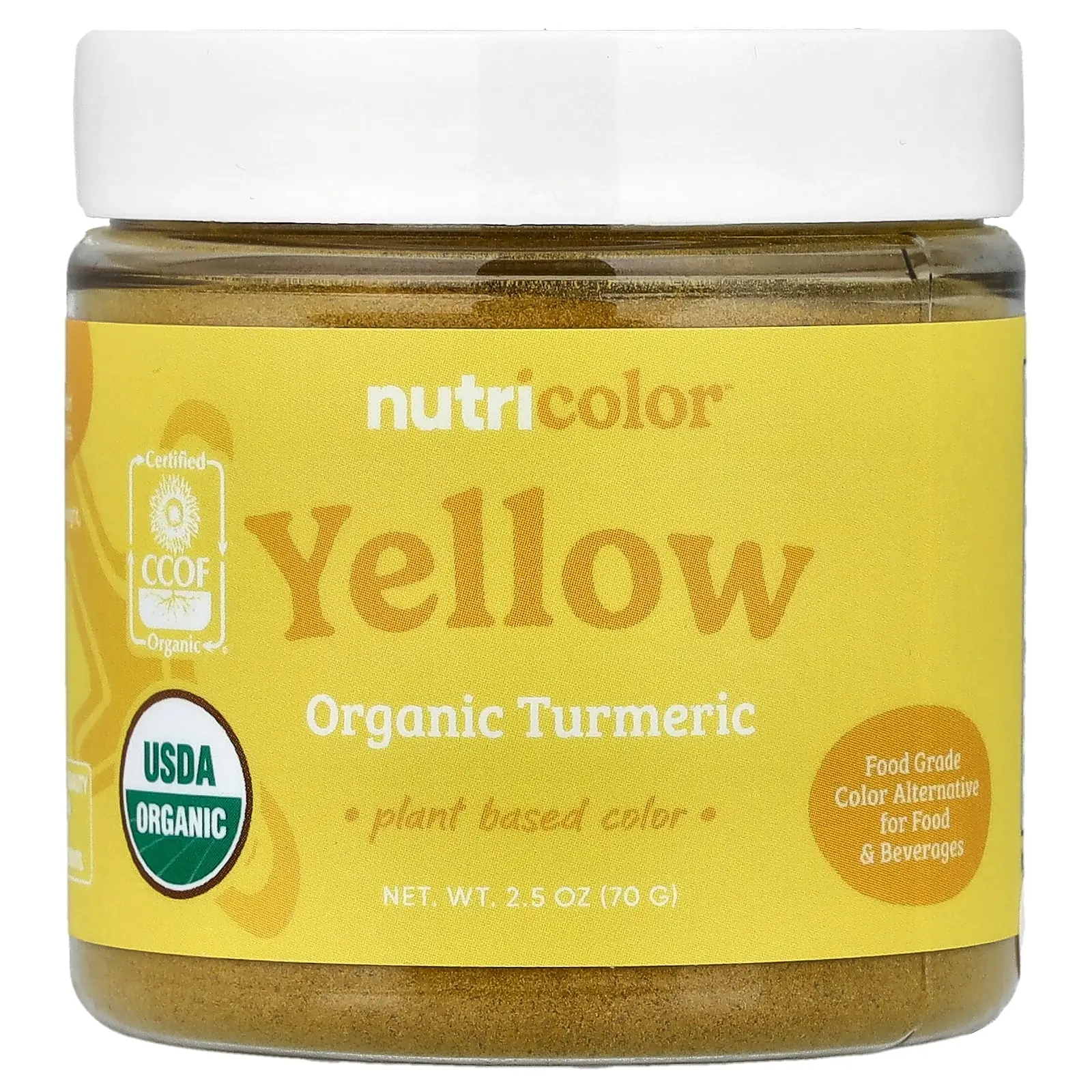 Nutricost Nutricolor™ Yellow Organic Turmeric, 2.5 oz (70 g)