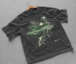 2009 Call of Duty Modern Warfare 2 IW Promo Vintage Unisex Black T-Shirt Size S-5XL