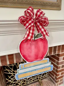 The Apple Book Stack Door Hanger