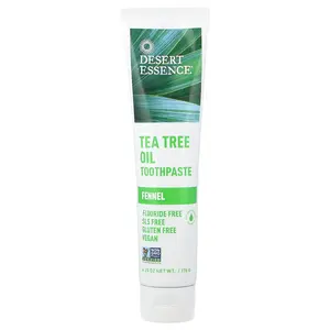 Desert Essence Tea Tree Oil Toothpaste, Fennel, 6.25 oz (176 g)