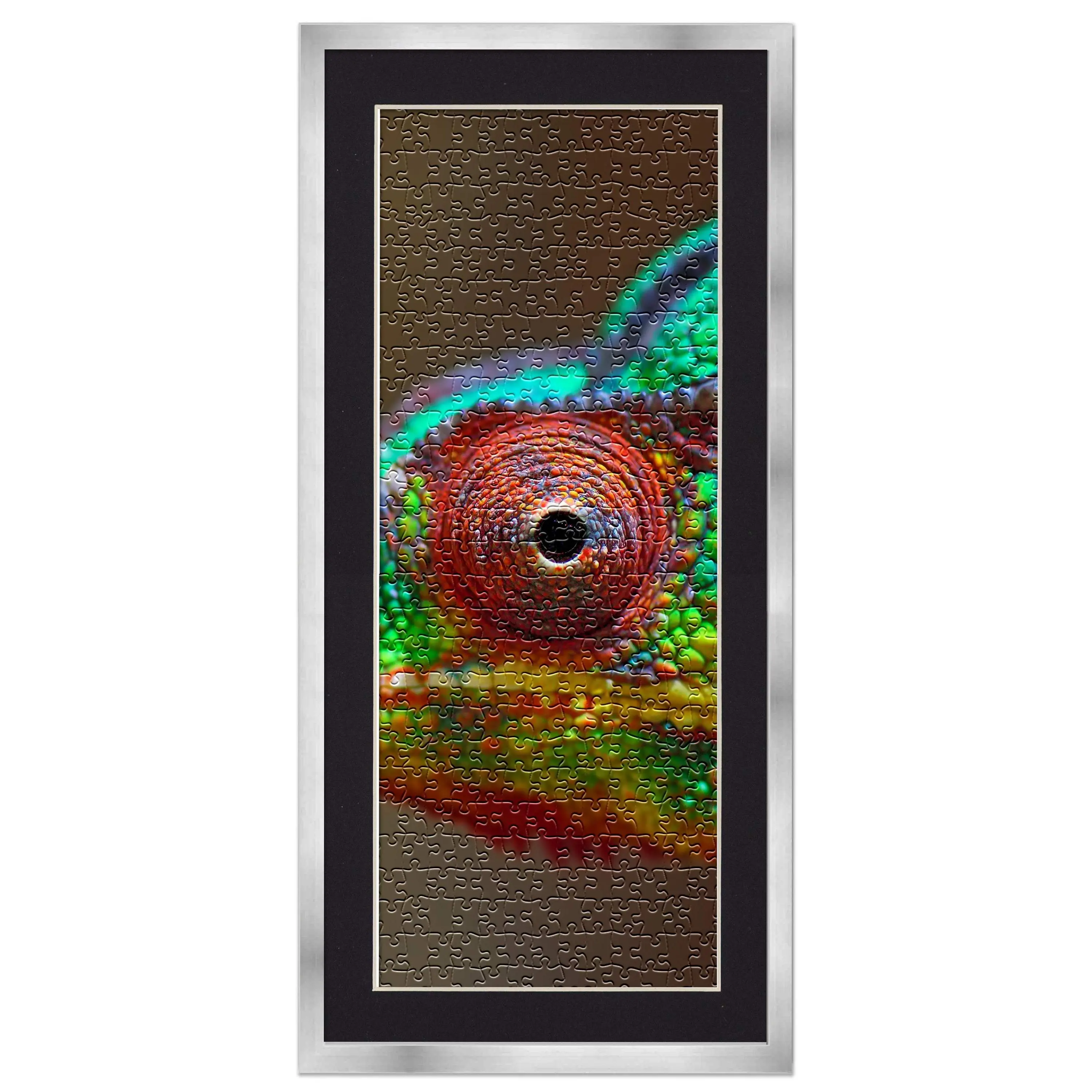 11.25x38.25 Jigsaw Puzzle Frame Kit - Kit Includes Puzzle Glue Sheets, Silver Wood Puzzle Frame with Black Mat, UV Acrylic, Backing,, Hanging Hardware