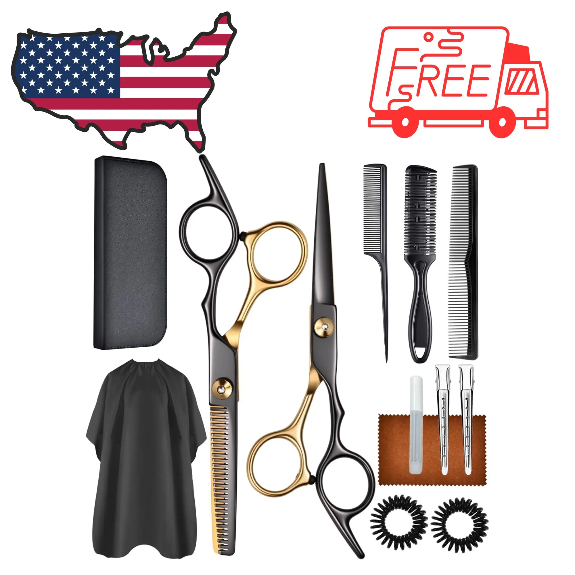 13 PCS Hair Cutting Scissors Shears Kits