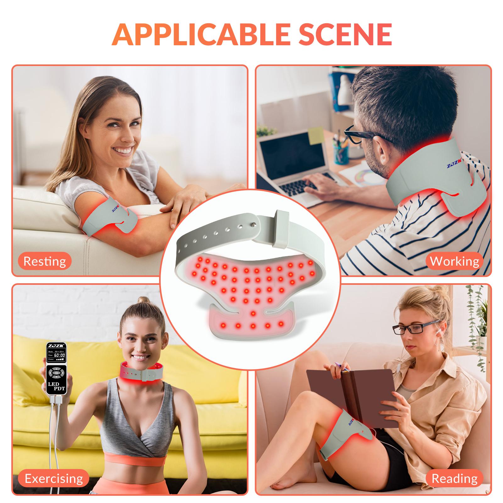 ZJZK Red Light Therapy Neck Heating Pad for Pain Relief Knee Leg,Portable Neck Therapy Device for Home Use, Massage Parlor & Office, Skincare & Injury Recovery,Promote Blood Circulation,Repair Sports Injuries and Tissue,Enhancing Bone Recovery,Best Gift
