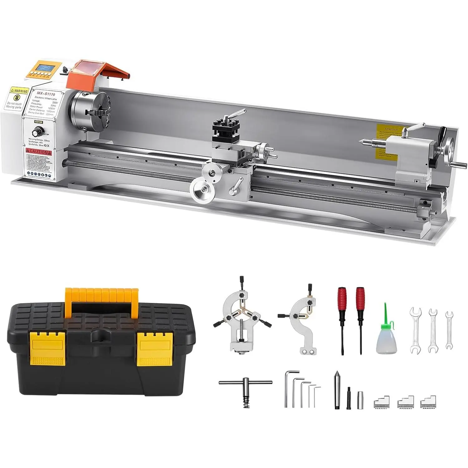 VEVOR Metal Lathe Machine, 8.7 x 39 in, Precision Bench Power Metal Lathe, Automatic Feed, 0-2500 RPM Variable Speed, 1250W Brushless Motor, for Processing Precision Parts Soft Metals Wood Plastics