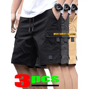 Men's Summer Casual 3 Inch Loose Shorts, Multi Side Pockets Soft Breathable Athleisure Shorts, Daily Wear Outdoor Running Sports Comfort Bottoms Trendy Summer Outfits