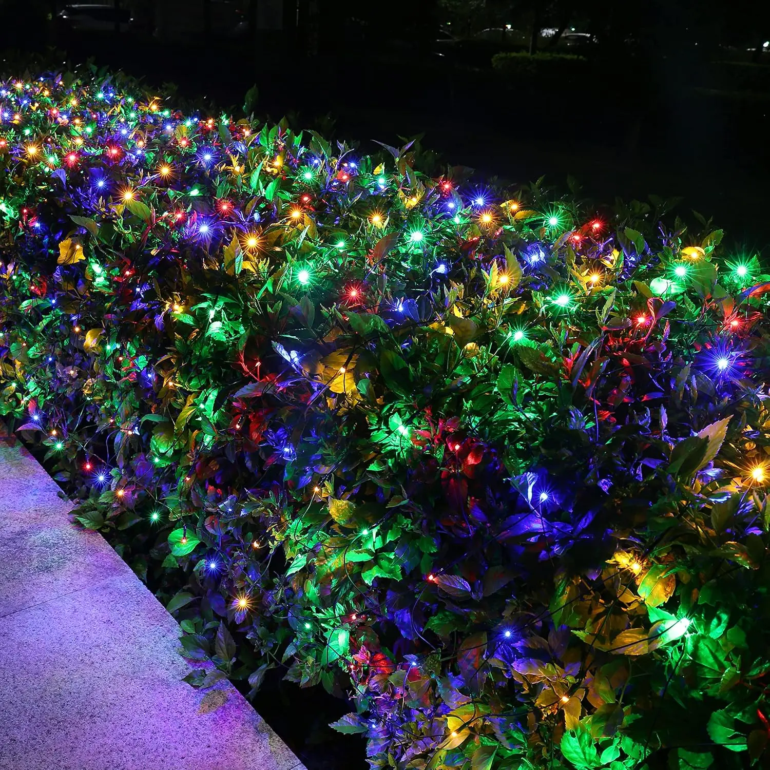 12ft x 5ft 360 LED Multicolor Christmas Net Fairy Lights, 8 Modes, Waterproof, Timer-Equipped Low Voltage Connectable Decorative Mesh Lights (1 Pack, Green Wire) for Trees, Garden Outdoor Decor, Decorative Lights