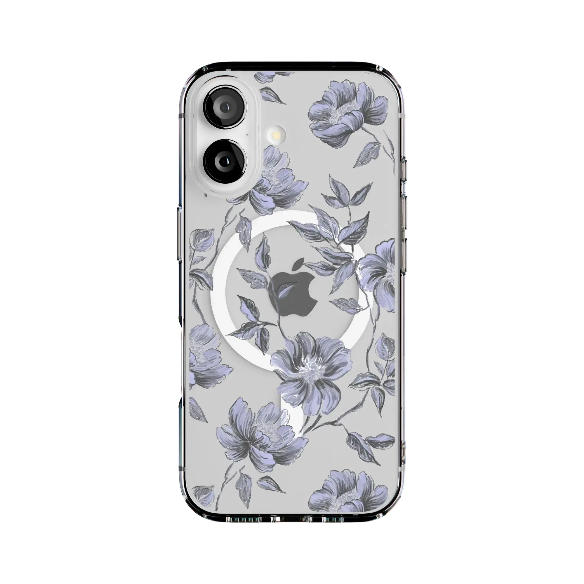 Casely iPhone 17 Case | Ink & Iris | Vintage Floral | Clear Classic Ultra-Thin Design | Compatible with MagSafe
