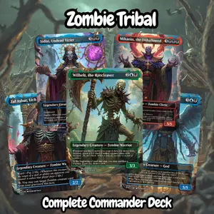 Zombie Trial MTG Deck ‍️ 100 Card EDH Proxy + Tokens | Dark Fantasy Anime Custom Set - Proxy EDH
