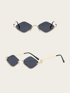 Unisex Retro Frameless Sunglasses, & Silver Color Frames, Casual Style, Perfect Gift, All Seasons Wear, PC Material