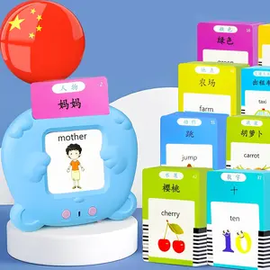 Bilingual English Flash Cards - Mandarin Talking Flash Cards, 510 Sight Words 31 Themes, Pocket Speech for Toddlers 3-12, Autism Sensory Toys, Preschool Learning Activity (Mandarin, Blue)
