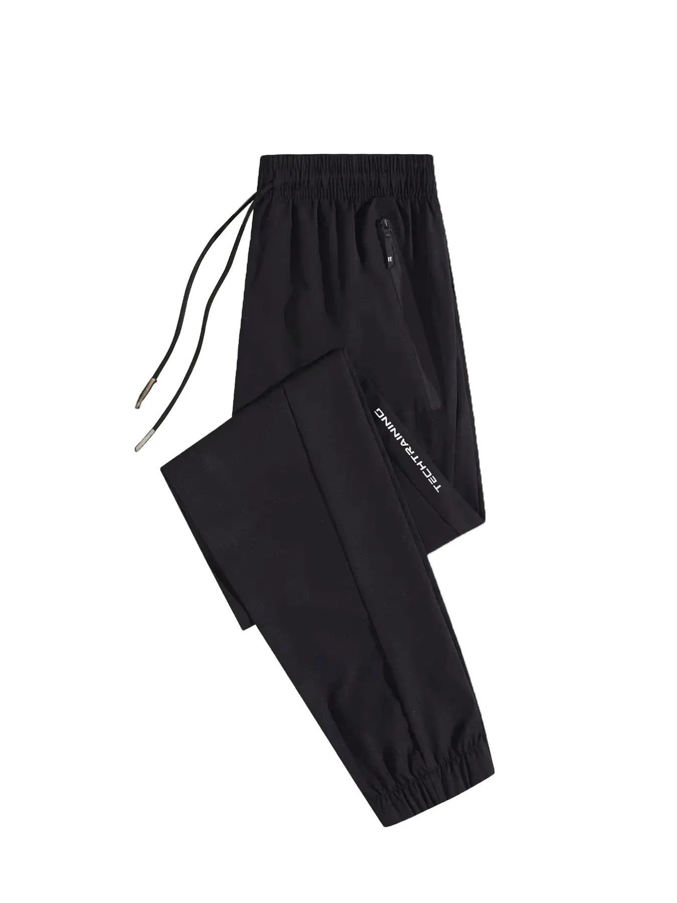 Quick-Dry Breathable Men's Sports Pants Fitness Running Trousers Elastic Cuff Loose Thin Black China Taiwan Casual Athletic Joggers Casual Athletic Joggers Fabric Menswear Polyester