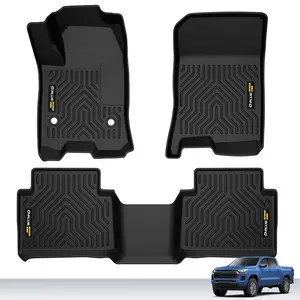 CROSSDESIGN All Weather TPE Floor Mats Waterproof Liners Protectors Fit For 23-24 Chevy Colorado&GMC Canyon Floor Mats Crew Cab 1st & 2nd Row All Weather TPE Material Front Rear Full Set Liners