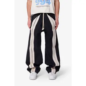 Ultra Baggy Stripe Twill Pants - Black/White