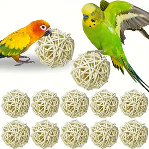 10/20 Pcs Willow Ball, Bird Foraging Toys Natural Bird Toys Chew Small Animal Chew Toy Activity for Parrot Macaw Hamster Guinea Pig Rat Parakeet Cockatiels Conure Finch Budgerigar Lovebird