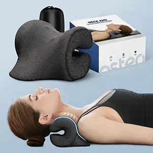 3s Heated Neck Stretcher for Pain Relief, Graphene Heating Pad, Odorless Neck Cloud Cervical Traction Device Chiropractic Pillow for Shoulder, Christmas Gifts for Women, Men, Mom, Dad (Gray)
