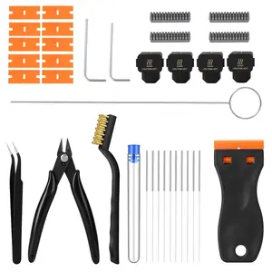 Printer Tool Kit Compatible with Bambu Lab Silicone Sock Nozzle Wiper Clog Poke Scraper Flush Cutter Tweezers for 3D Printer Maintenance