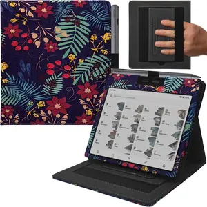 Double Stand Case for 7'' Onyx Boox Go 7 / Boox Tablet Go Color 7 (Gen II/Gen I 2025/2024) /Boox Page Cover with Elastic Pen Holder/Auto Sleep&Wake/Double Hand Strap (Flower Clusters)