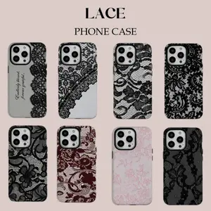 Elegant Lace Phone Case – Vintage Floral Lace iPhone Cover, Fits iPhone 17 16 15 14 13 12 11 Pro Max, Y2K Aesthetic Gift for Her