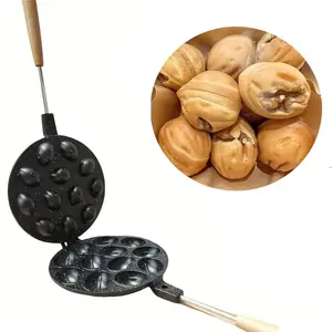 12-cavity Round Pecan Mold, 1 Set Non-stick Egg Waffle Pan, Universal Baking Mold for Walnut-shaped Cakes and Egg Pancakes