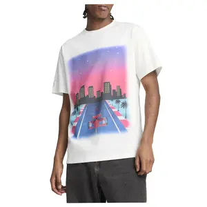 PUMA Mens Scuderia Ferrari Miami Ii Graphic Crew Neck Short Sleeve Casual Tops Casual - White
