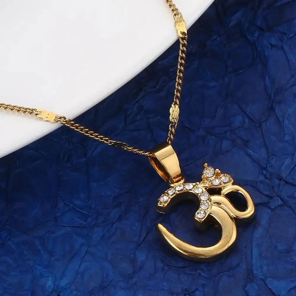 Indian Hindu Buddhist AUM OM Pendant Necklace
