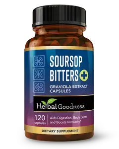 Herbal Goodness Soursop Bitters Graviola Extract Capsules 120/1000mg - Herbal Goodness Healthcare Supplement for Digestion & Immunity Fitness Dietary Edible Natural