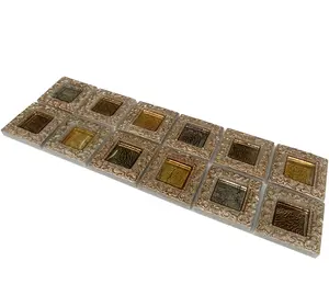 Glass Resin Tile Backsplash Wall Decor Ornaments Retro Decorative Tiles Sticker Bathroom Shower Wall Tile