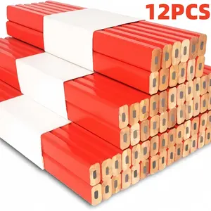 Woodworking Pencil Set, 6 Counts/set Premium Octagonal Marking & Drawing Tools with Hard Black Lead, Perfect for Artisans & Craftsmen