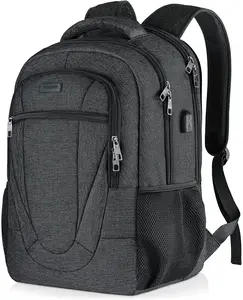 Business Laptop Backpack for 15.6 Inch Laptop, Durable Water Resistant Travel Work Backpack with External USB Charging Port, Anti-Theft Pockets, Breathable Back Padding for Men Women Office School Daily Use outdoorfun
