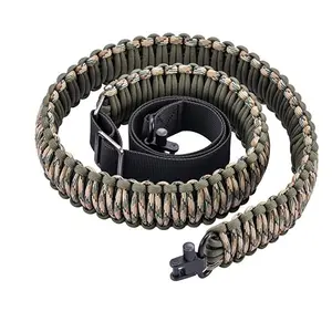 Outdoor 7-core 550 paracord gear sling, multifunctional adjustable nylon tactical gear sling with QD buckle, woven shoulder strap