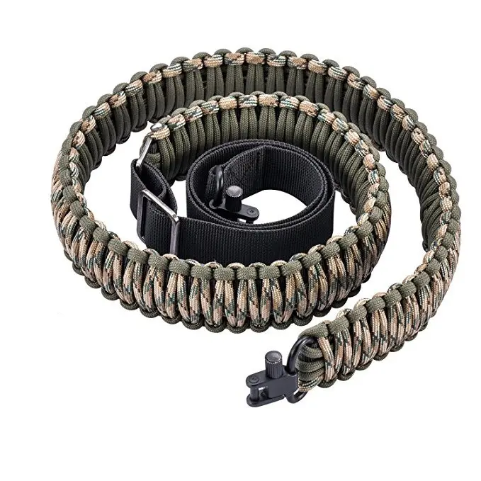 Outdoor Tactical Paracord Gear Sling - 7-Core 550 Nylon Woven Adjustable Unisex Shoulder Strap with Quick Detach (QD) Buckles for Climbing, Outdoor Activities, Qd Buckle