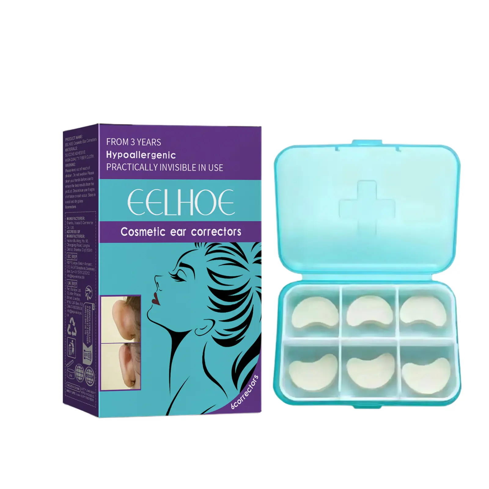 EELHOE Cosmetic Ear Correctors, Ear Display Small Support Corrects Flapper Ear Pinna Shape Waterproof Ear Stickers