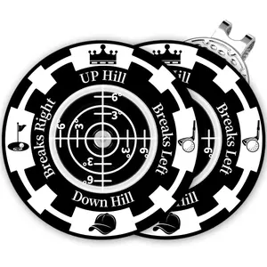 Golf Green Reader, 2 Pack Golf Ball Marker Hat Clip with High Precision Horizontal Bubble, Putting Training Aid Golf Accessories Tool Gift for Men Women